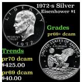 1972-s Silver Proof Eisenhower Dollar $1 Grades GE