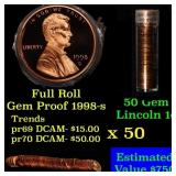 Gem Proof Lincoln 1c roll, 1998-s 50 pcs