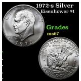 1972-s Silver Eisenhower Dollar $1 Grades GEM++ Un