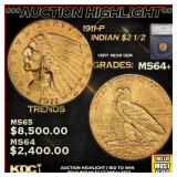 ***Major Highlight*** 1911-p Gold Indian Quarter E