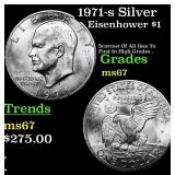 1971-s Silver Eisenhower Dollar $1 Grades GEM++ Un