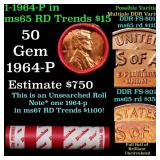 BU Shotgun Lincoln 1c roll, 1964-p 50 pcs Dunbar W