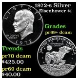 1972-s Silver Proof Eisenhower Dollar $1 Grades GE