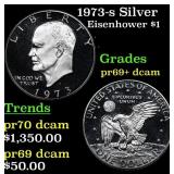 1973-s Silver Proof Eisenhower Dollar $1 Grades GE