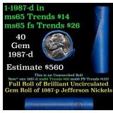 BU Shotgun Jefferson 5c roll, 1981-d 40 pcs Bank $