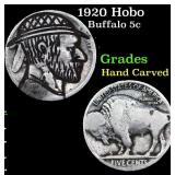 1920 Hobo Buffalo Nickel 5c Grades Hand Carved