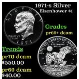 1971-s Silver Proof Eisenhower Dollar $1 Grades GE