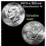 1972-s Silver Eisenhower Dollar $1 Grades GEM++ Un