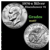 1974-s Silver Eisenhower Dollar $1 Grades GEM++ Un