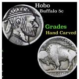 Hobo Buffalo Nickel 5c Grades Hand Carved