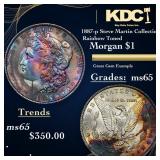 1887-p Morgan Dollar Steve Martin Collection Rainb
