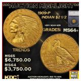 ***Major Highlight*** 1909-p Gold Indian Quarter E