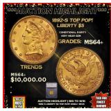 ***Major Highlight*** 1892-s Gold Liberty Half Eag