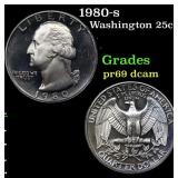 1980-s Proof Washington Quarter 25c Grades GEM++ P