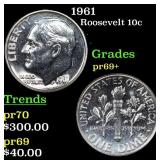 1961 Proof Roosevelt Dime 10c Grades GEM++ Proof