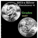 1972-s Silver Eisenhower Dollar $1 Grades GEM++ Un