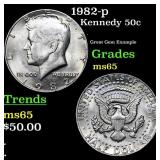 1982-p Kennedy Half Dollar 50c Grades GEM Unc