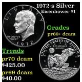 1972-s Silver Proof Eisenhower Dollar $1 Grades GE