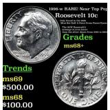 1996-w Roosevelt Dime RARE! Near Top Pop! 10c Grad