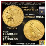 ***Major Highlight*** 1910-p Gold Indian Quarter E
