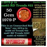 BU Shotgun Lincoln 1c roll, 1979-p 50 pcs Bank Wra