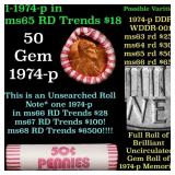 BU Shotgun Lincoln 1c roll, 1979-p 50 pcs Bank Wra