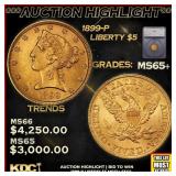 ***Major Highlight*** 1899-p Gold Liberty Half Eag
