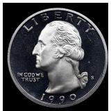 1990-s Proof Washington Quarter 25c Grades GEM++ P