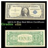 1957A $1 Blue Seal Silver Certificate Grades vf++