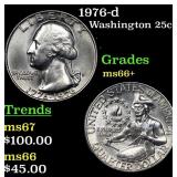 1976-d Washington Quarter 25c Grades GEM++ Unc