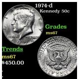 1974-d Kennedy Half Dollar 50c Grades GEM++ Unc