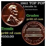 1962 Proof Lincoln Cent TOP POP! 1c Graded pr69 rd