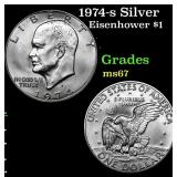 1974-s Silver Eisenhower Dollar $1 Grades GEM++ Un