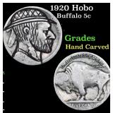 1920 Hobo Buffalo Nickel 5c Grades Hand Carved