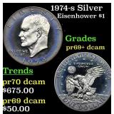 1974-s Silver Proof Eisenhower Dollar $1 Grades GE