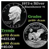 1972-s Silver Proof Eisenhower Dollar $1 Grades GE