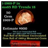 BU Shotgun Lincoln 1c roll, 1983-d 50 pcs Bank Wra
