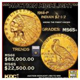 ***Major Highlight*** 1914-p Gold Indian Quarter E