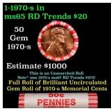 BU Shotgun Lincoln 1c roll, 1970-s 50 pcs Bank Wra
