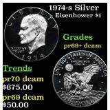 1974-s Silver Proof Eisenhower Dollar $1 Grades GE