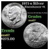 1971-s Silver Eisenhower Dollar $1 Grades GEM++ Un