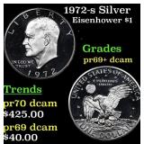 1972-s Silver Proof Eisenhower Dollar $1 Grades GE