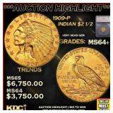 ***Major Highlight*** 1909-p Gold Indian Quarter E