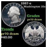 1987-s Proof Washington Quarter 25c Grades GEM++ P