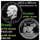 1972-s Silver Proof Eisenhower Dollar $1 Grades GE