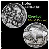 Hobo Buffalo Nickel 5c Grades Hand Carved