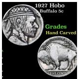 1927 Hobo Buffalo Nickel 5c Grades Hand Carved