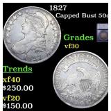 1827 Capped Bust Half Dollar 50c vf30 SEGS