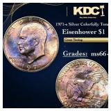 1971-s Silver Eisenhower Dollar Colorfully Toned 1