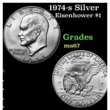 1974-s Silver Eisenhower Dollar $1 Grades GEM++ Un